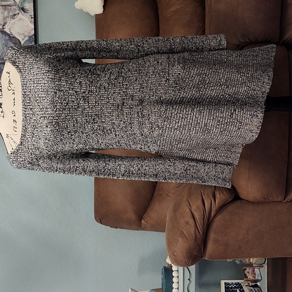 White House Black Market Off-the-Shoulder Gray Sweater